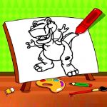 Free Games - Easy Kids Coloring Dinosaur