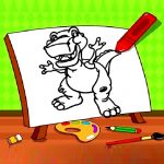 Easy Kids Coloring Dinosaur