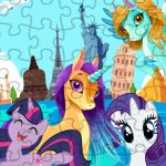 Free Games - Unicorns Travel The World Puzzle