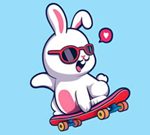 Free Games - Coloring Book: Rabbit Skateboard