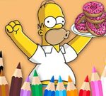 Coloring Book: Simpson Doughnut