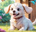 Free Games - Jigsaw Puzzle: Dog In Garden