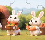 Free Games - Jigsaw Puzzle: Rabbits With Carrots